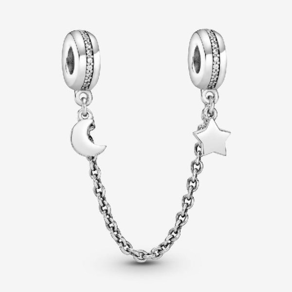 Half Moon & Star Safe Chain Charm Pandora Greece