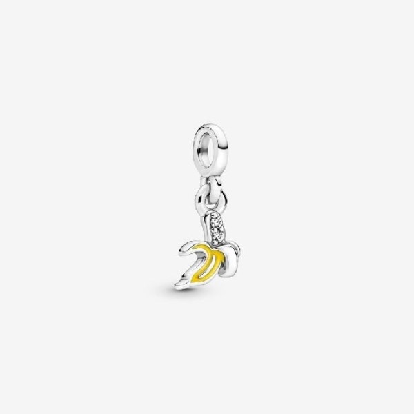 εμένα ασημί και σμάλτο δροσερό μπανάνα Mini Dangle γούρι Pandora Greece