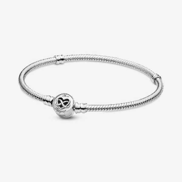 στιγμές κούμπωμα καρδιάς άπειρο μάρκας Pandora Greece Snake Chain βραχιόλι