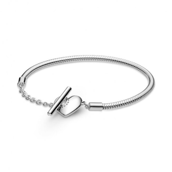 στιγμές καρδιά T-bar Snake Chain βραχιόλι μάρκας Pandora Greece
