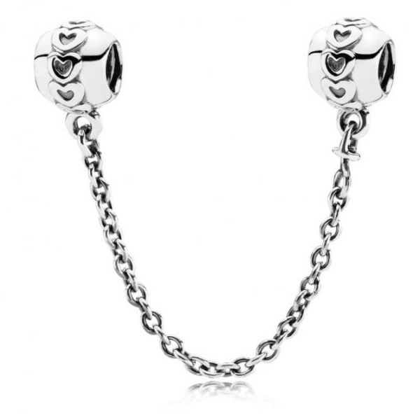 Pandora Greece μάρκας Band Of Hearts Chain Security Chain