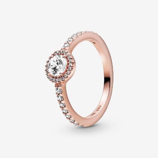 τριαντάφυλλο Pandora Greece Classic Sparkle Halo δαχτυλίδι