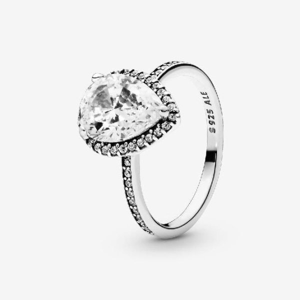 αφρώδης μάρκας Teardrop Halo Ring Pandora Greece